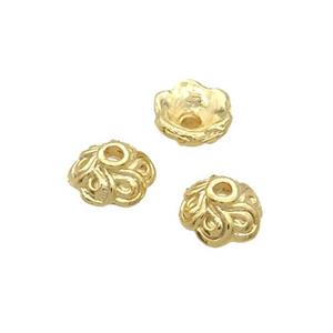 Copper Beadcaps Unfade Gold Plated, approx 7mm [FD12396]