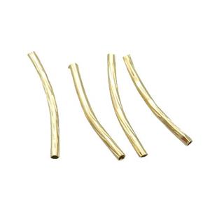 Copper Tube Beads Gold Plated, approx 1.4x20mm [FD12402]