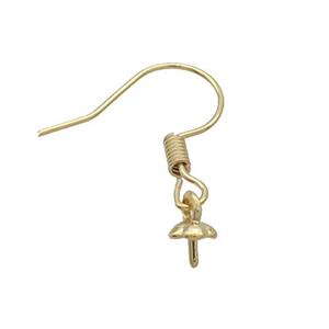 Copper Hook Earring Unfade Gold Plated, approx 4mm, 16-20mm [FD12403]