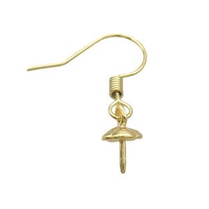 Copper Hook Earring Unfade Gold Plated, approx 7mm, 16-20mm [FD12409-7MM]