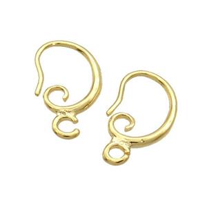Copper Hook Earring Unfade Gold Plated, approx 9-14mm [FD12411]