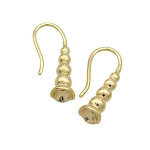 Copper Hook Earring Unfade Gold Plated, approx 5mm, 7-18mm [FD12417]