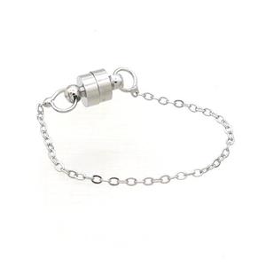 Copper Bracelet Chain Magnetic Platinum Plated, approx 6mm, 80mm length [FD12420]