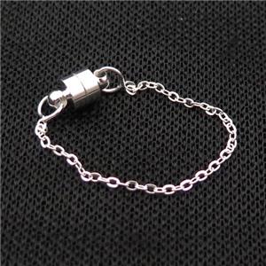 Copper Bracelet Chain Magnetic Silver Plated, approx 6mm, 80mm length [FD12422]