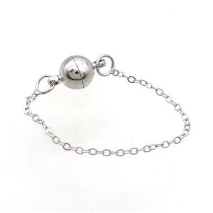 Copper Bracelet Chain Magnetic Platinum Plated, approx 8mm, 80mm length [FD12423]