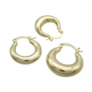 Copper Latchback Earring Polished Hollow Gold Plated, approx 20mm [FD12469-20MM]