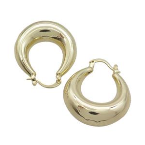 Copper Latchback Earring Hollow Gold Plated, approx 28-30mm [FD12475]