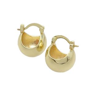 Copper Latchback Earring Gold Plated, approx 16mm [FD12487]