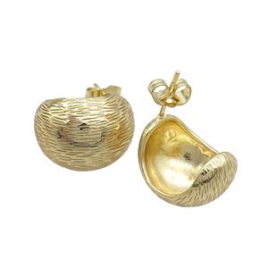 Copper Stud Earring Gold Plated, approx 20mm [FD12513]