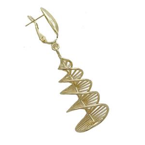 Copper Latchback Earring Spire Gold Plated, approx 21-50mm, 11-20mm [FD12526]