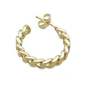 Copper Stud Earring Gold Plated, approx 25mm [FD12528]