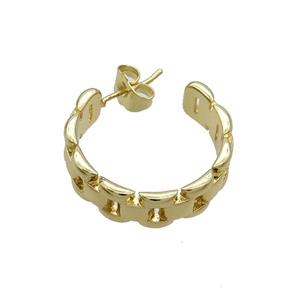 Copper Stud Earring Gold Plated, approx 25mm [FD12532]