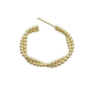 Copper Stud Earring Gold Plated, approx 30mm [FD12537]