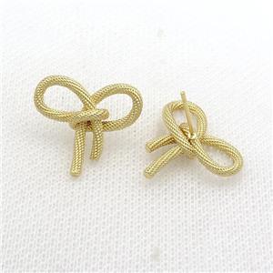 Copper Stud Earring Knot Gold Plated, approx 22mm [FD12544]
