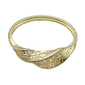 Copper Bangle Gold Plated, approx 20mm, 55-60mm dia [FD12547]