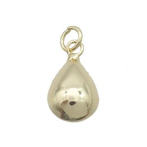 Copper Teardrop Pendant Polished Hollow Gold Plated, approx 11-17.5mm [FD12550]