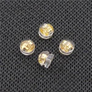 Copper Earring Back Silicone Wrapped Gold Plated, approx 5mm [FD12552]