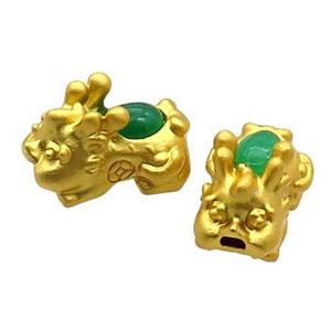 Copper Pixiu Beads Unfade Gold Plated, approx 9-17mm [FD12554]