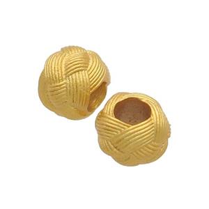 Copper Beads Round Large Hole Unfade Gold Plated, approx 9.5mm, 4mm hole [FD12569]