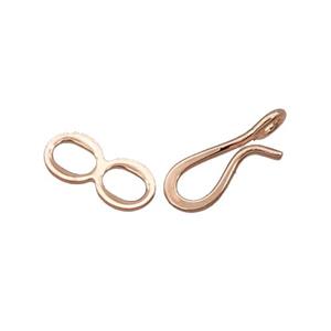 Copper Clasp Connector Unfade Rose Gold, approx 10.5x5mm, 13x5mm, 2mm hole [FD12615]