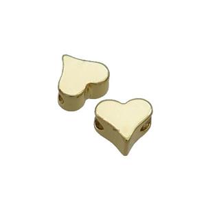 Copper Heart Beads Gold Plated, approx 6mm [FD12619]