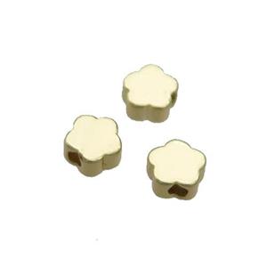 Copper Flower Beads Gold Plated, approx 5mm [FD12623]
