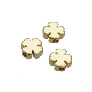 Copper Cross Beads Gold Plated, approx 6mm [FD12625]