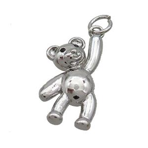 Copper Bear Pendant Platinum Plated, approx 11-20mm [FD12651]
