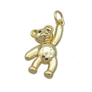Copper Bear Pendant Gold Plated, approx 11-20mm [FD12652]