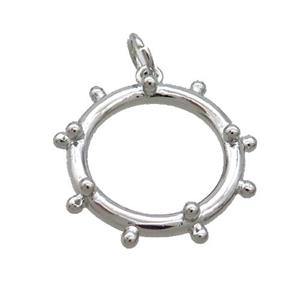 Copper Circle Pendant Platinum Plated, approx 19mm [FD12656]