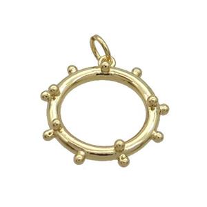 Copper Circle Pendant Gold Plated, approx 19mm [FD12657]