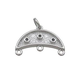Copper Moon Pendant Platinum Plated, approx 12-20mm [FD12665]