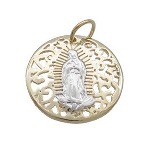 Copper Jesus Pendant Gold Plated Religious, approx 19mm [FD12668]