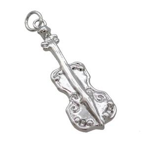 Copper Guitar Pendant Charm Platinum Plated, approx 11-30mm [FD12672]