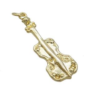 Copper Guitar Pendant Gold Plated, approx 11-30mm [FD12673]