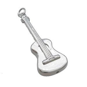 Copper Guitar Pendant Platinum Plated, approx 14-33mm [FD12675]