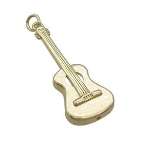 Copper Guitar Pendant Charm Gold Plated, approx 14-33mm [FD12676]