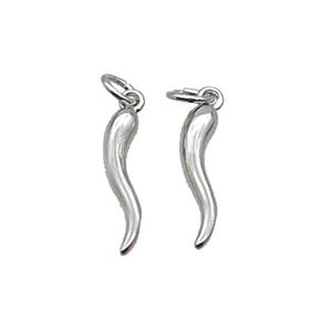 Copper Horn Pendant Platinum Plated, approx 4-15mm [FD12681-S]