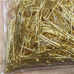 Copper Head T-Pins 18K Gold Plated, approx 30mm [FD12768]