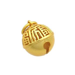 Copper Bell Pendant 18K Gold Plated, approx 12mm [FD12885]