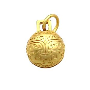 Copper Bell Pendant 18K Gold Plated, approx 12mm [FD12887]