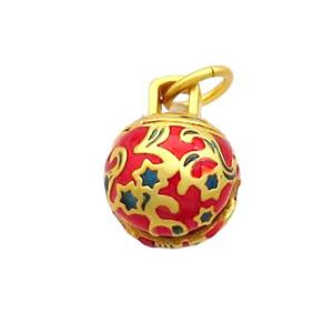 Copper Bell Pendant 18K Gold Plated, approx 12mm [FD12888]