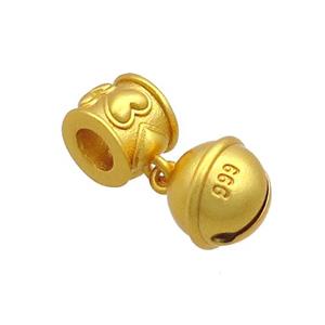 Copper Bell Pendant 18K Gold Plated, approx 10mm, 7mm, 4mm hole [FD12890]