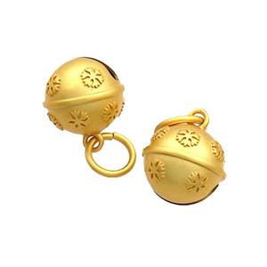 Copper Bell Pendant 18K Gold Plated, approx 11mm [FD12891]