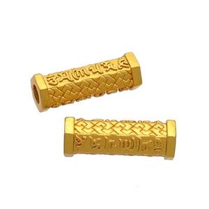 Copper Tube Beads Buddhist 18K Gold Plated, approx 5-15.5mm [FD12915]