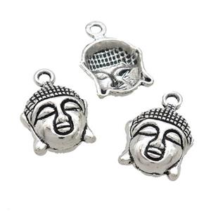 Tibetan Style Buddha Pendant Zinc Antique Silver, approx 15-17mm [FD12957]