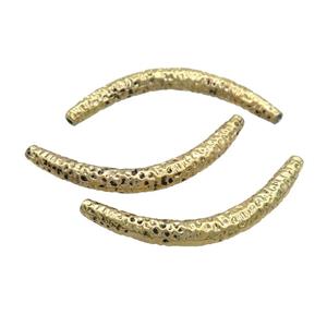 Tibetan Style Zinc Tube Beads Curved Antique Gold, approx 5-50mm [FD12976]