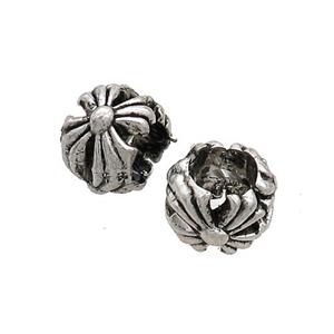 Tibetan Style Zinc Round Beads Large Hole Antique Silver, approx 7.5-10mm, 5mm hole [FD13000]