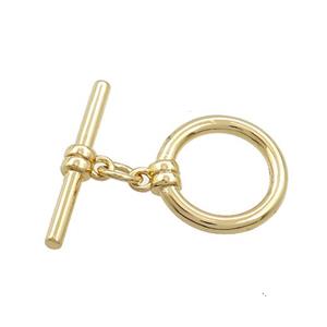 Copper Toggle Clasp Gold Plated, approx 14mm, 21mm [FD13020]