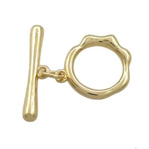 Copper Toggle Clasp Gold Plated, approx 15mm, 21mm [FD13022]